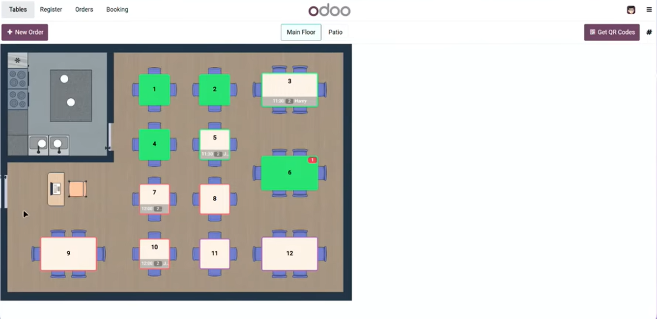 Réservation de tables sur Odoo 19