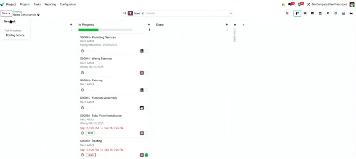 Odoo 19 : sauvegarde les modèles de tâches